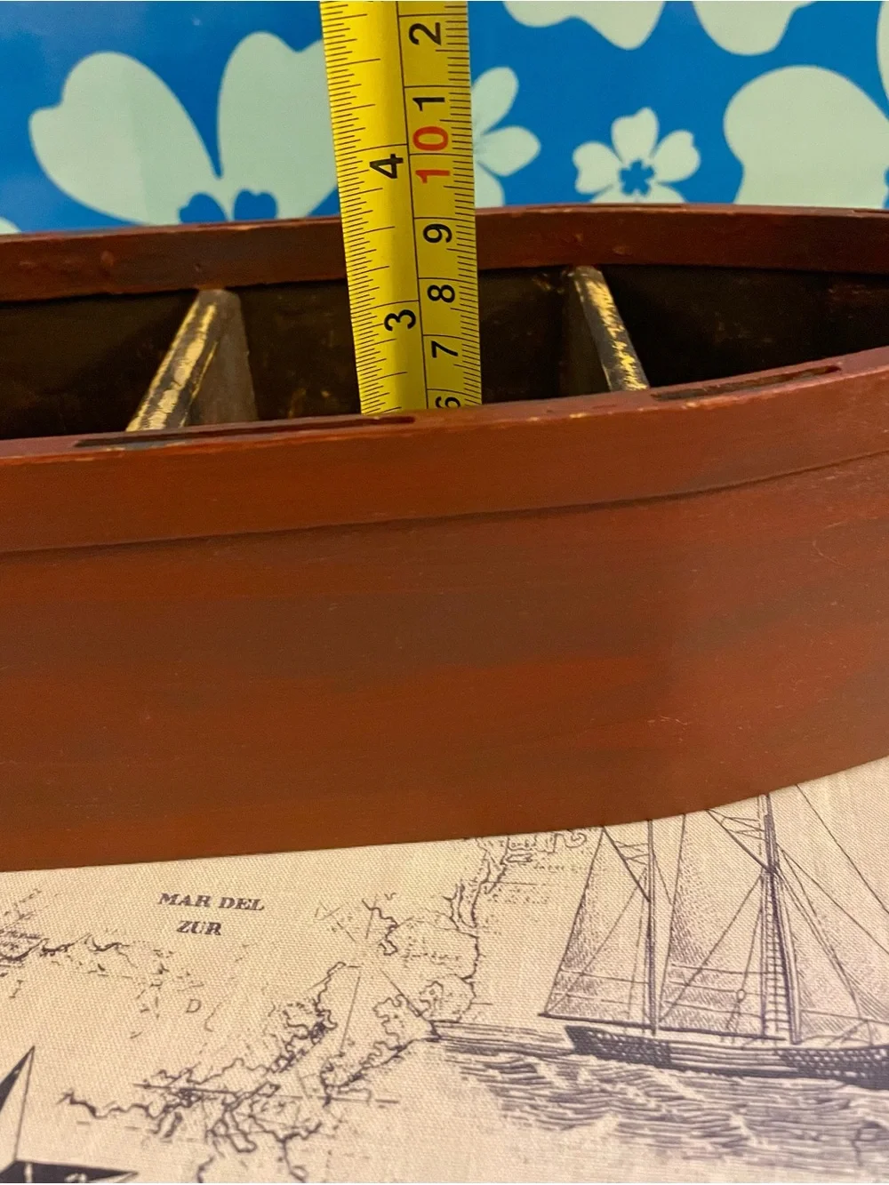 Vintage-Style Wooden Rowboat Shelf | Nautical Coastal Wall or Tabletop Décor